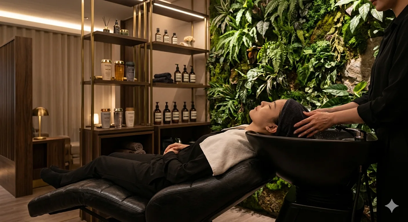 Soin au bac — espace shampoing du salon Tif'enn