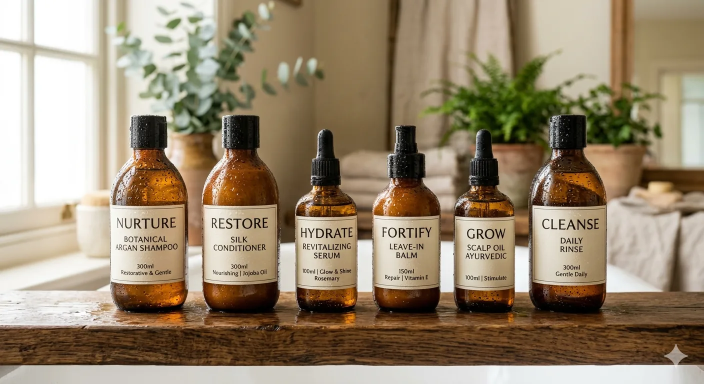 Gamme de soins capillaires naturels utilisés au salon